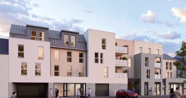 Achat / Vente programme immobilier neuf Bouguenais cœur de bourg proche Parc du Champ Toury (44340) - Réf. 13304